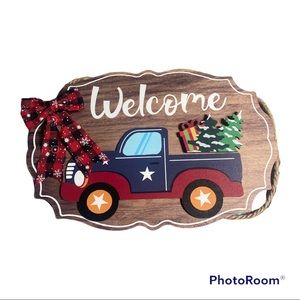 New Rustic Country Farmhouse Front Porch Welcome Sign Holiday